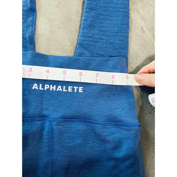 Alphalete Size Small Long Blue Athletic Leggings Pants High Waisted Butt Shaping - Picture 4 of 6